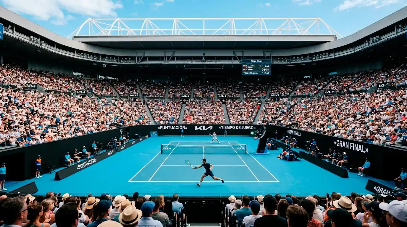 Gradas llenas de espectadores durante una jornada del Open de Australia en Melbourne Park